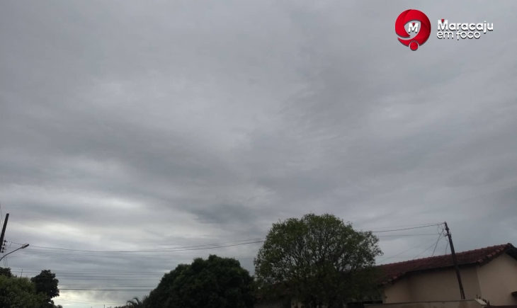 Previsão é de dia nublado com possibilidade de chuva a qualquer hora em Maracaju. Confira.