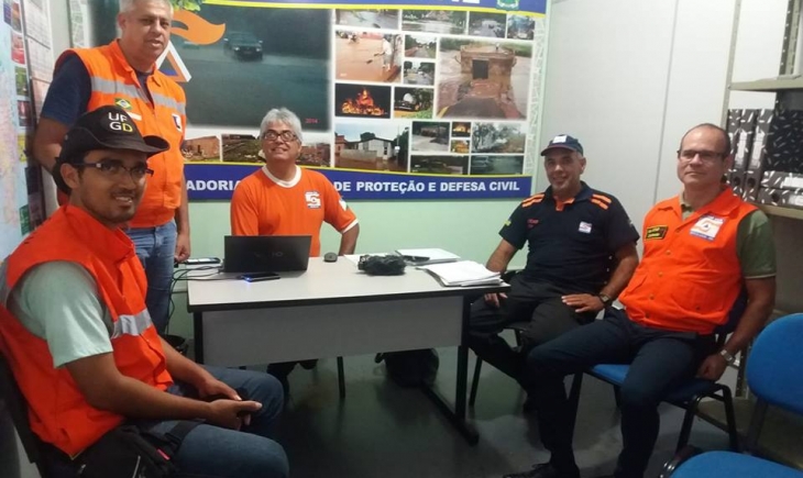 Coordenador da Defesa Civil de Maracaju Roberto Carlos Campos recebeu a equipe da Defesa Civil de Dourados.