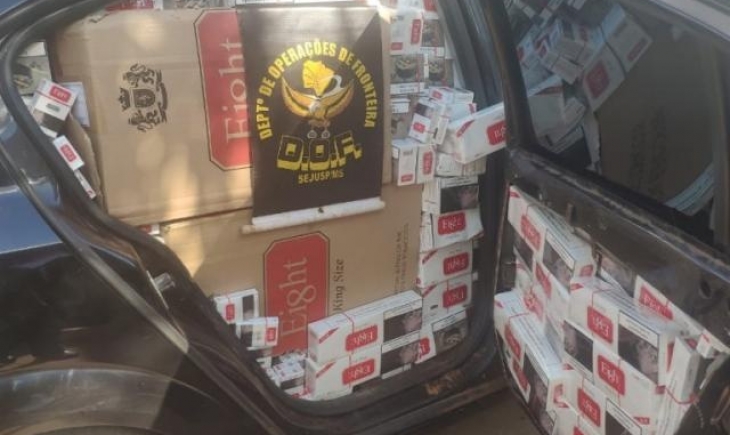 Ivinhema: Batedor e comparsa são presos com 2 mil pacotes de cigarros contrabandeados