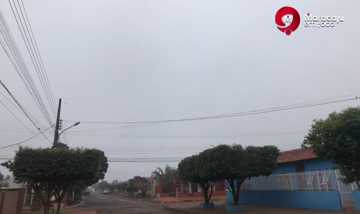Nova frente fria traz previsão de chuva e quedas de temperatura em Maracaju.
