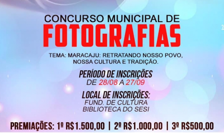 Maracaju: Concurso Municipal de Fotografias distribuirá 3 mil reais para vencedores. Saiba mais.