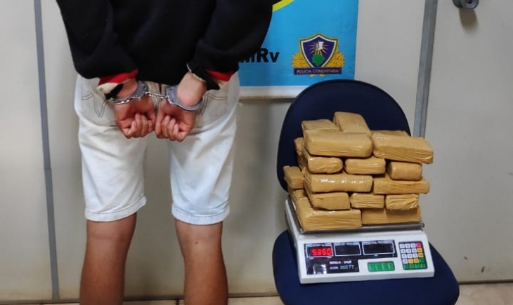 Maracaju: Homem é flagrado pela Polícia Militar Rodoviária transportando 24 tabletes de maconha na MS 164