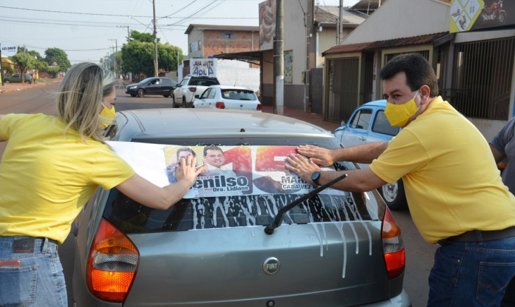 Candidato a prefeito do MDB lança campanha adesivagem consciente Maracaju