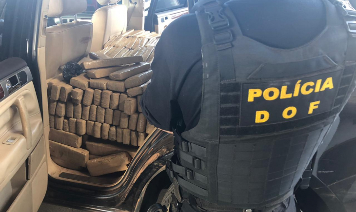 Veículo que seguia para Goiânia com mais de 700 quilos de maconha foi apreendido pelo DOF em Maracaju.