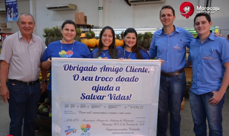 Maracaju: Nova etapa do Troco Solidário dos Supermercados Estrela contempla AMAR com R$ 9.938,22.
