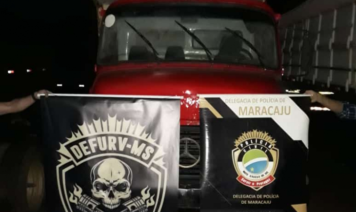 Delegacia de Polícia de Maracaju, com apoio da DEFURV, recupera caminhão furtado nesta cidade.