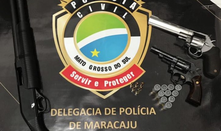 Polícia Civil de Maracaju apreende três armas de fogo