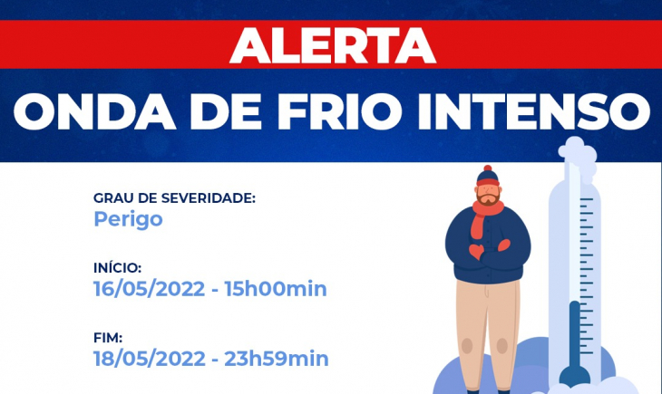 Defesa Civil alerta para Onda de Frio intenso nos próximos dias em Maracaju