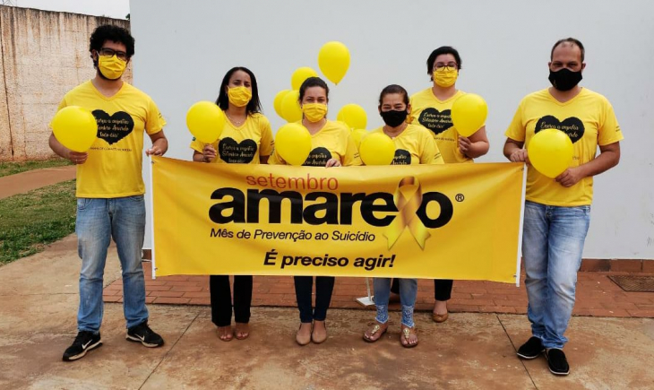 Profissionais da Saúde se unem em prol a Campanha do Setembro Amarelo em Maracaju.