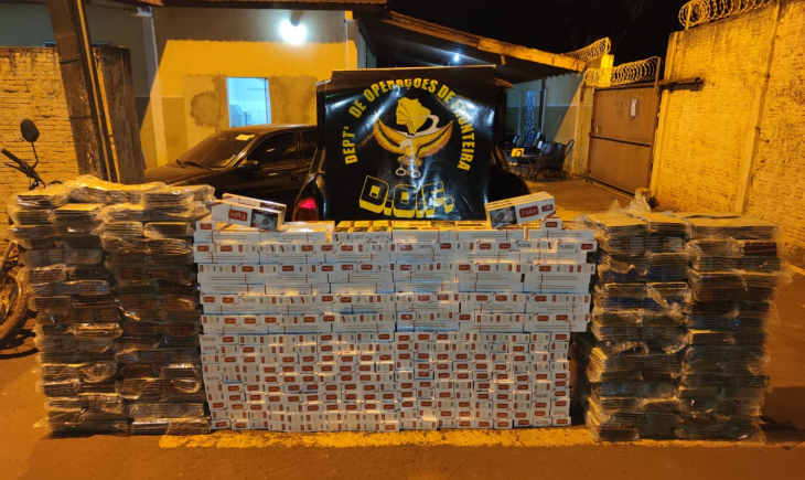 Dourados: Veículo com produtos contrabandeados que seguia para São Paulo foi apreendido pelo DOF.