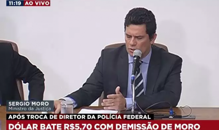 Sérgio Moro deixa o cargo de ministro da Justiça após 1 ano e 4 meses.