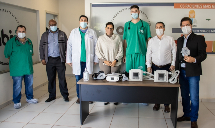 Prefeitura de Maracaju entrega 3 novos aparelhos de ventilação mecânica não invasiva para o Hospital Soriano Corrêa.