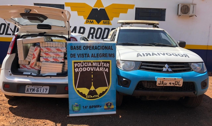 Veículo carregado com drogas fura bloqueio policial e é apreendido pela PMR de Vista Alegre.