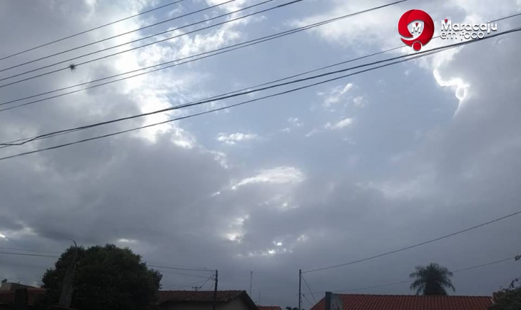 Sábado começa com tempo nublado em Maracaju, previsão é de chuvas o dia todo.
