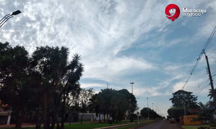 Previsão é de temperatura máxima de 34 graus e possibilidade de chuva nesta segunda-feira em Maracaju.
