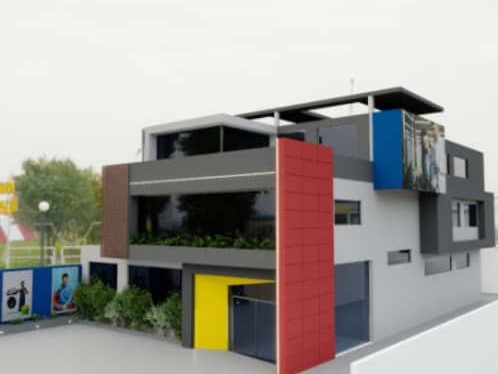 Moderno Edificio en Obra Gris VALERA