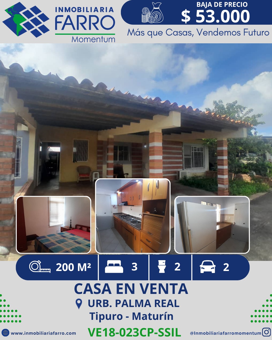 INMOBILIARIA FARRO VENDE CASA URB PALMA REAL 