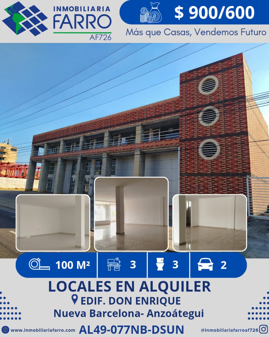 INMOBILIARIA FARRO ALQUILA LOCALES EDIFICIO D