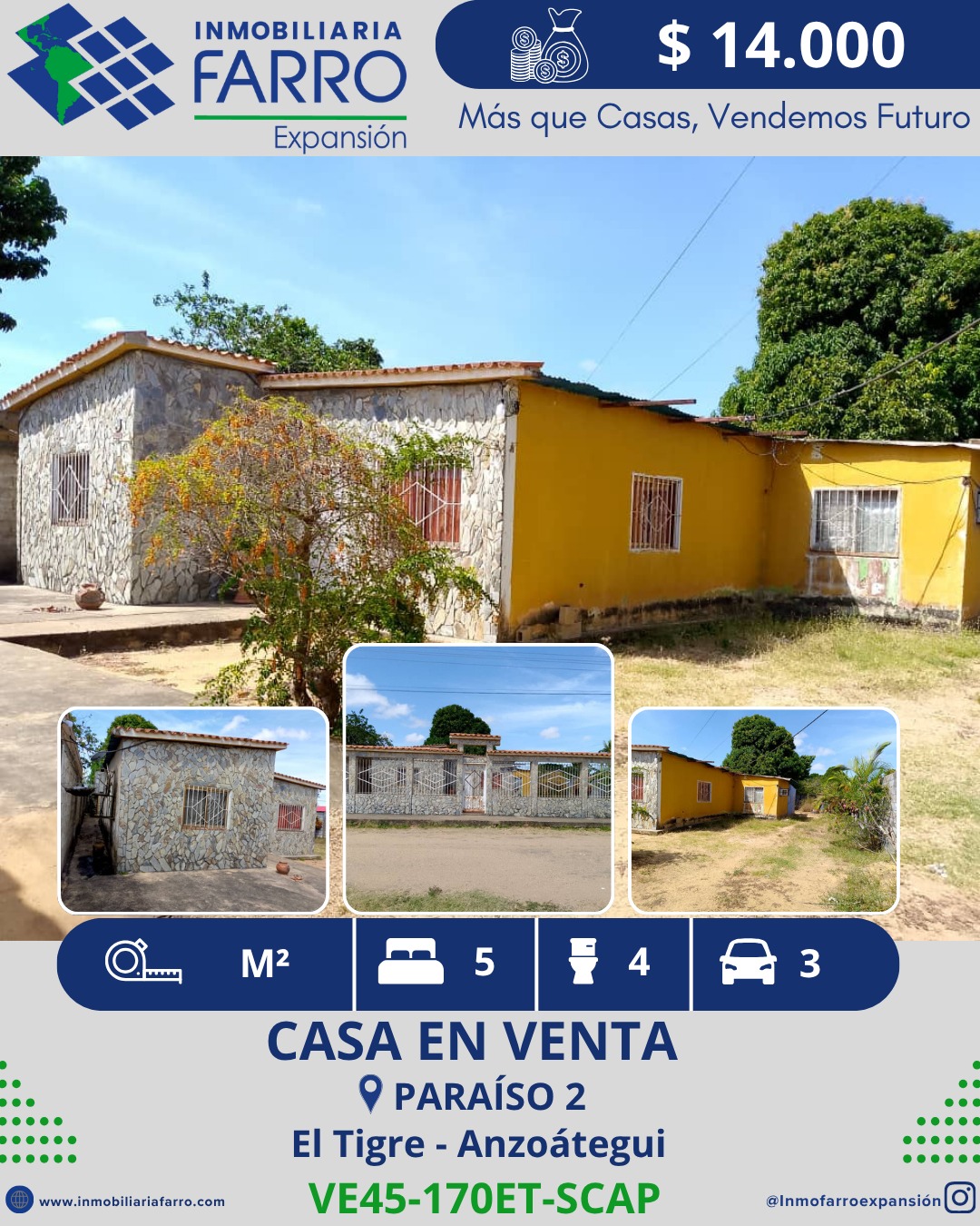 INMOBILIARIA FARRO VENDE CASA SECTOR PARAISO 