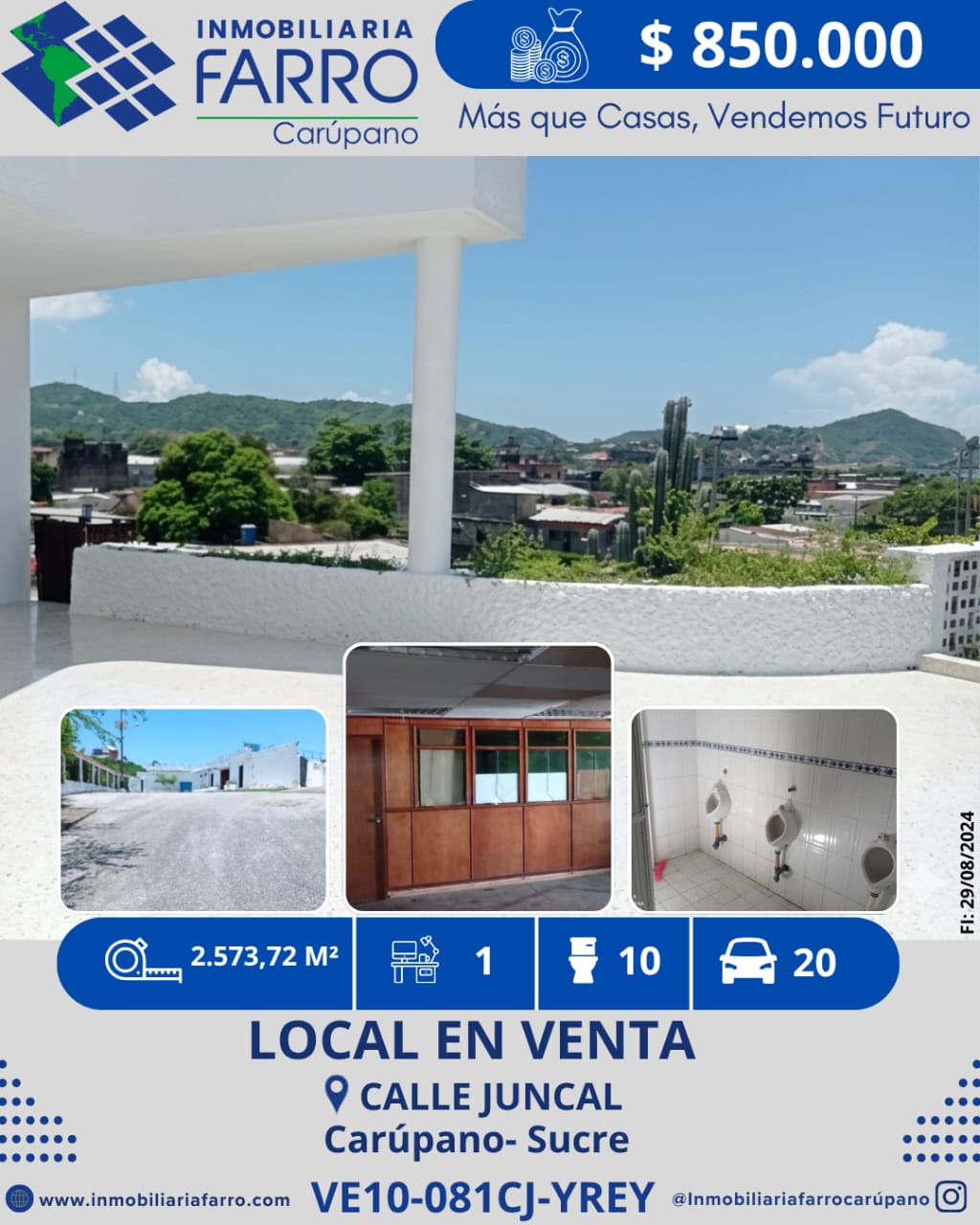 INMOBILIARIA FARRO VENDE LOCAL COMERCIAL CALL