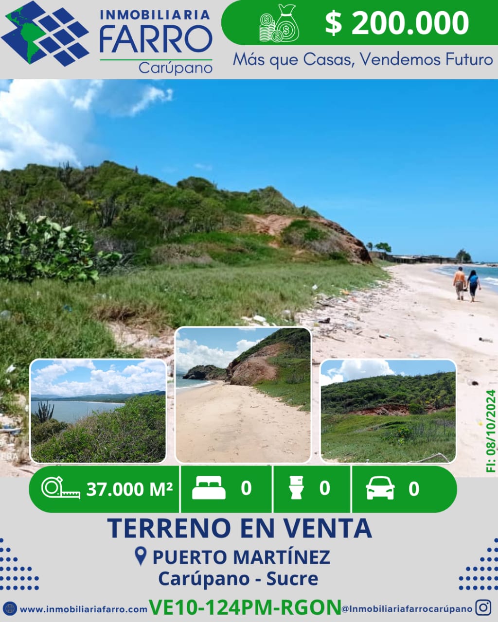 INMOBILIARIA FARRO VENDE TERRENO PLAYA PUERTO