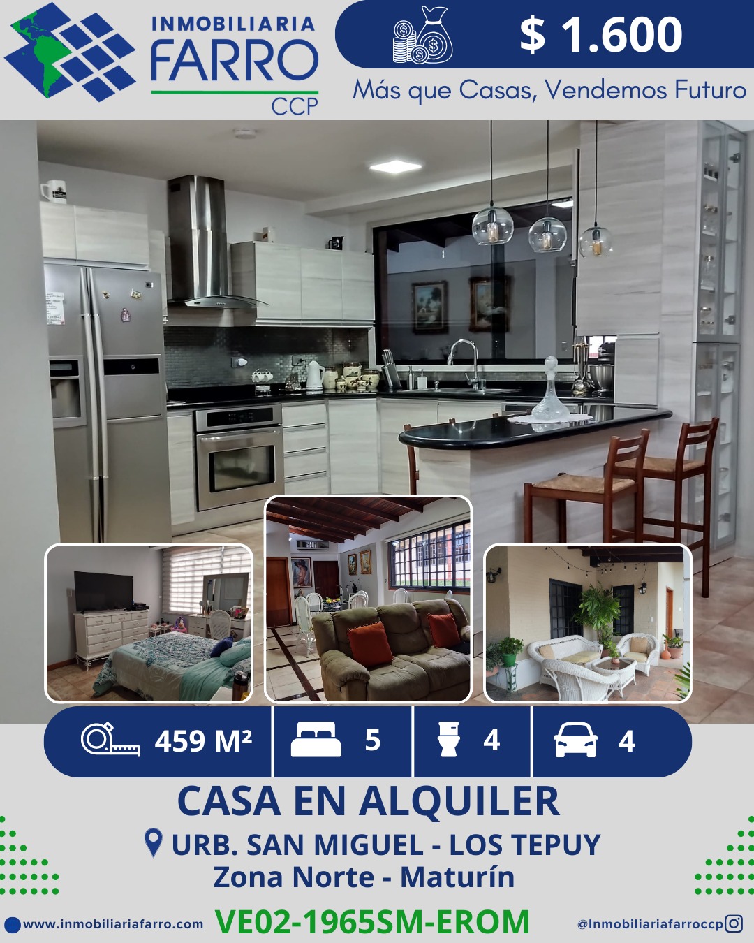 INMOBILIARIA FARRO ALQUILA CASA URBANIZACIÓN