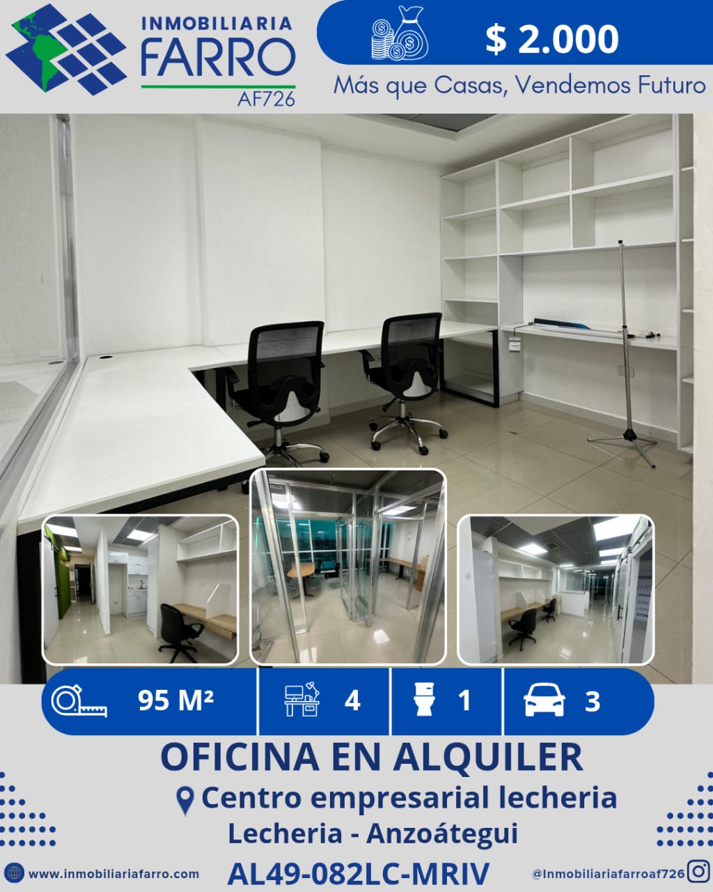 INMOBILIARIA FARRO OFRECE EN ALQUILER OFICINA