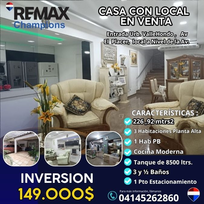 CASA CON LOCAL COMERCIAL, VALLEHONDO , CABUDARE, EDO LARA.