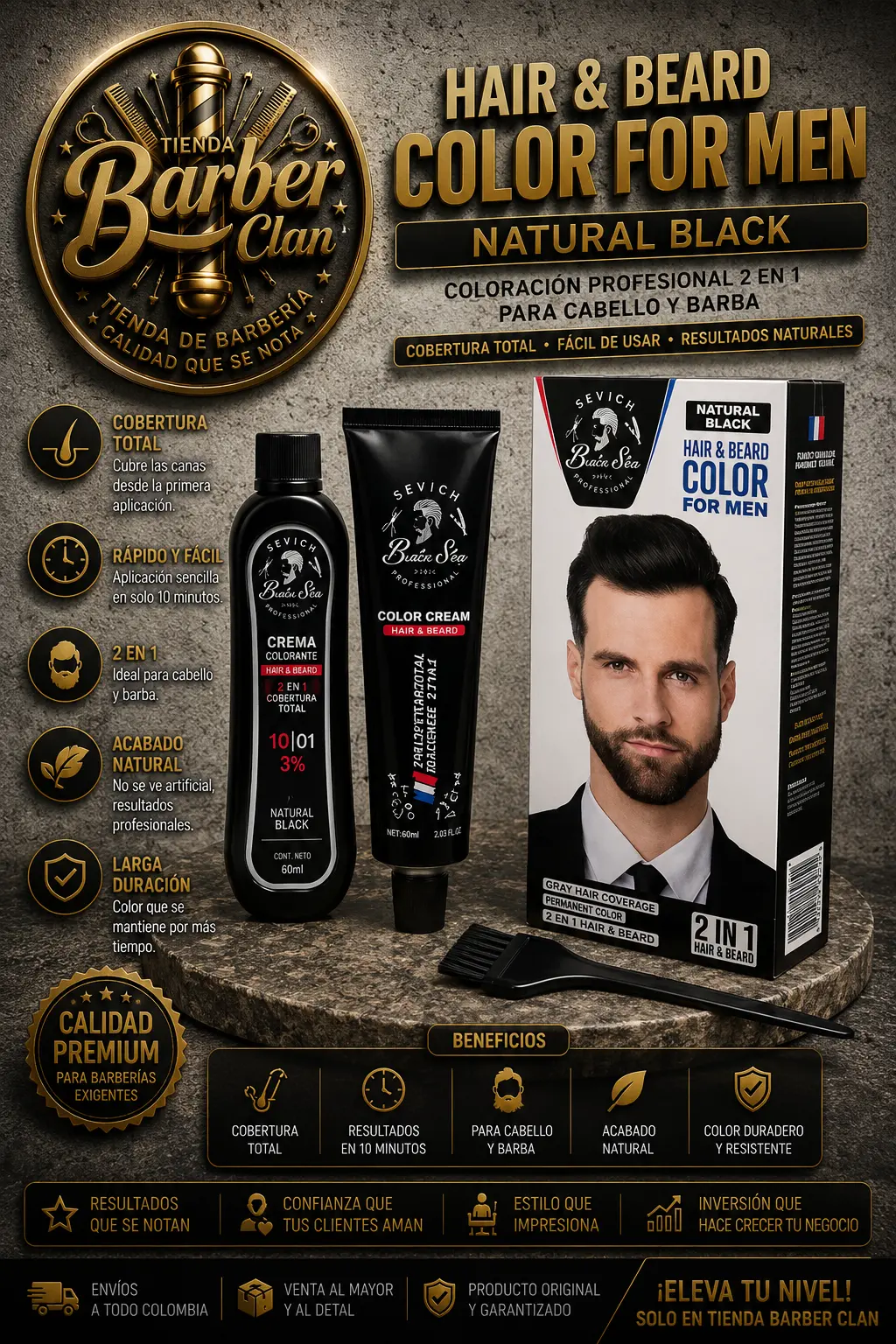 TINTURA BROWN PARA BARBA NEVADA NEVADA TINTES y PERMANENTES 847610001047 - Tienda Barber Clan