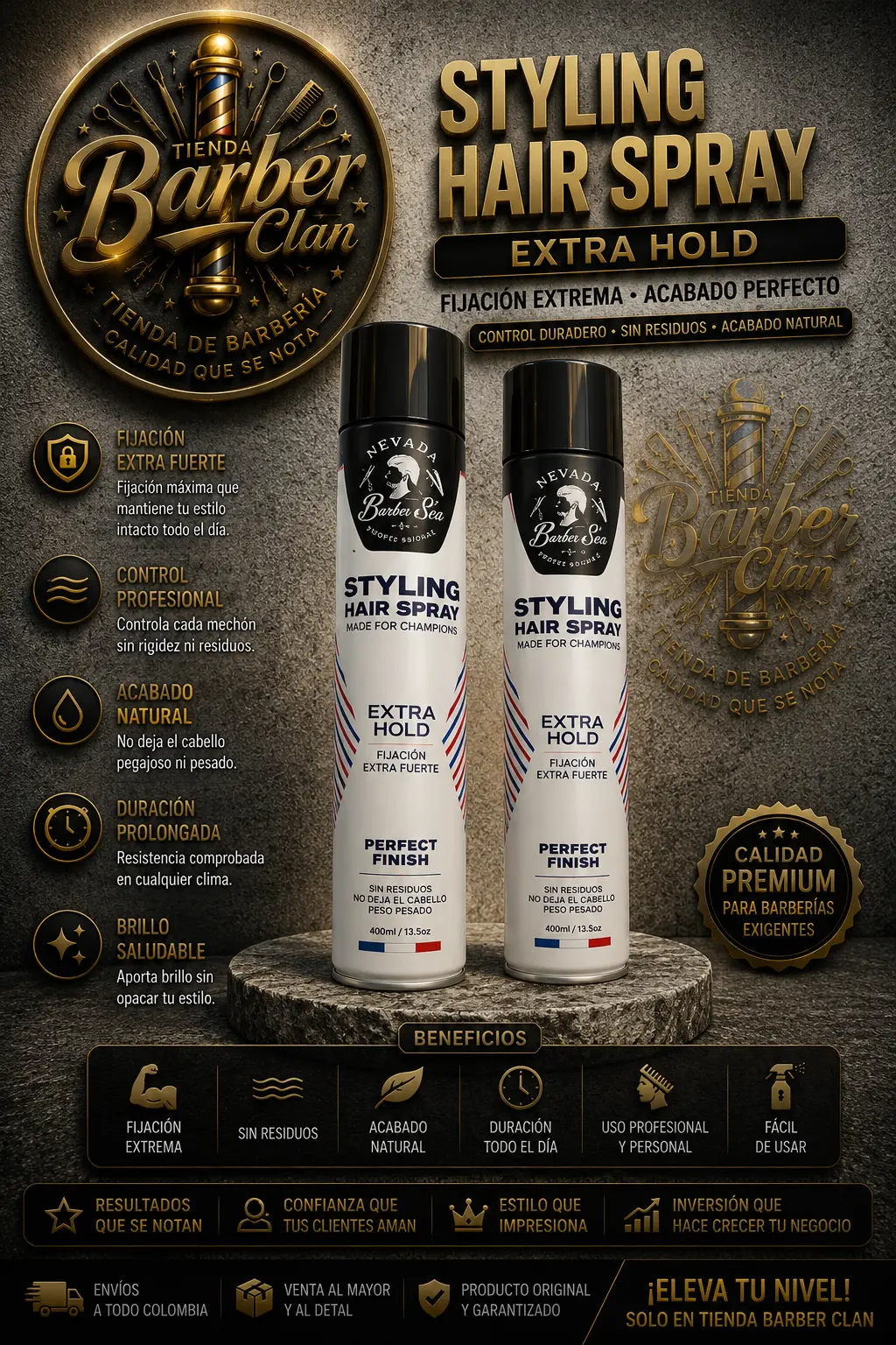LACA FIJADORA NEVADA 400ML NEVADA LACAS 847610029768 - Tienda Barber Clan