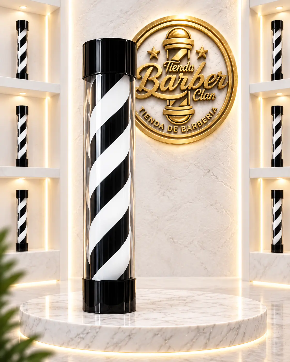 BARBER POOL PEQ. NEGRO CHINA BARBER POOL O POSTE DE BARBERIA 786350 - Tienda Barber Clan