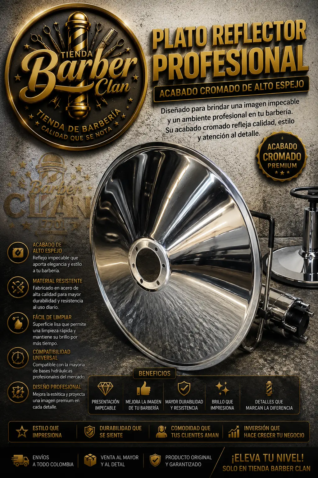 PLATO PARA SILLAS ESTANDAR MUEBLESMAIKER SILLAS Y LAVACABEZAS 77807324 - Tienda Barber Clan
