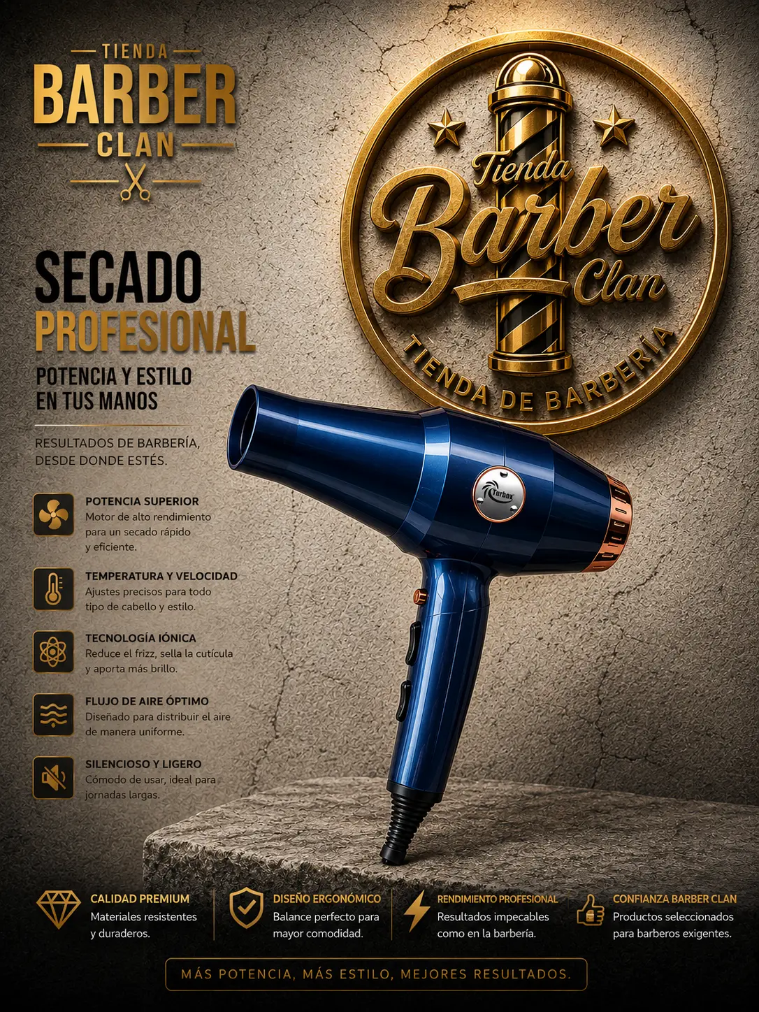 SECADOR PROF SPACE TURBOX TURBOX SECADORES 7709823662442 - Tienda Barber Clan