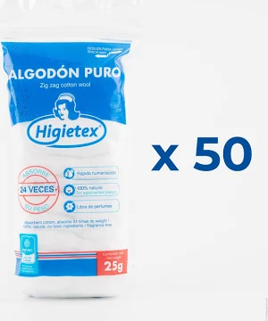 ALGODON HIGIETEX X50 HIGIETEX MANICURE Y PEDICURE UÑAS 7702208100508 - Tienda Barber Clan