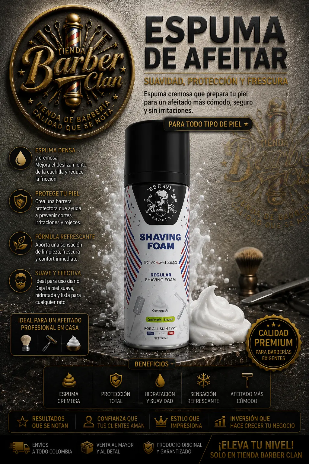 ESPUMA DE AFEITAR NEVADA NEVADA SHAVIN GEL Y ESPUMAS PARA AFEITAR 847610029713 - Tienda Barber Clan