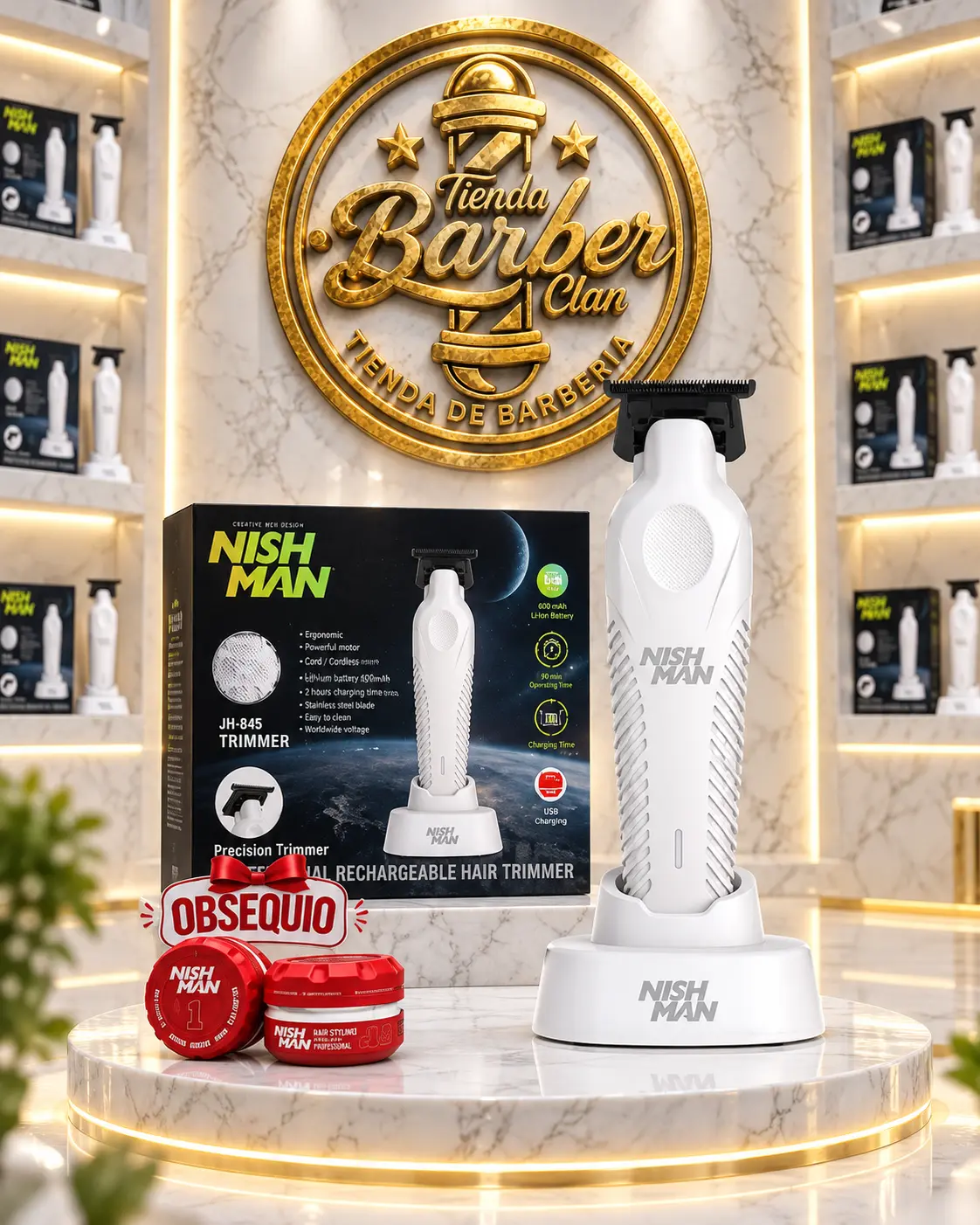 PATILLERA NISHMAN BLANCA JH 845 NISHMAN MAQUINAS PATILLERAS 7863158 - Tienda Barber Clan