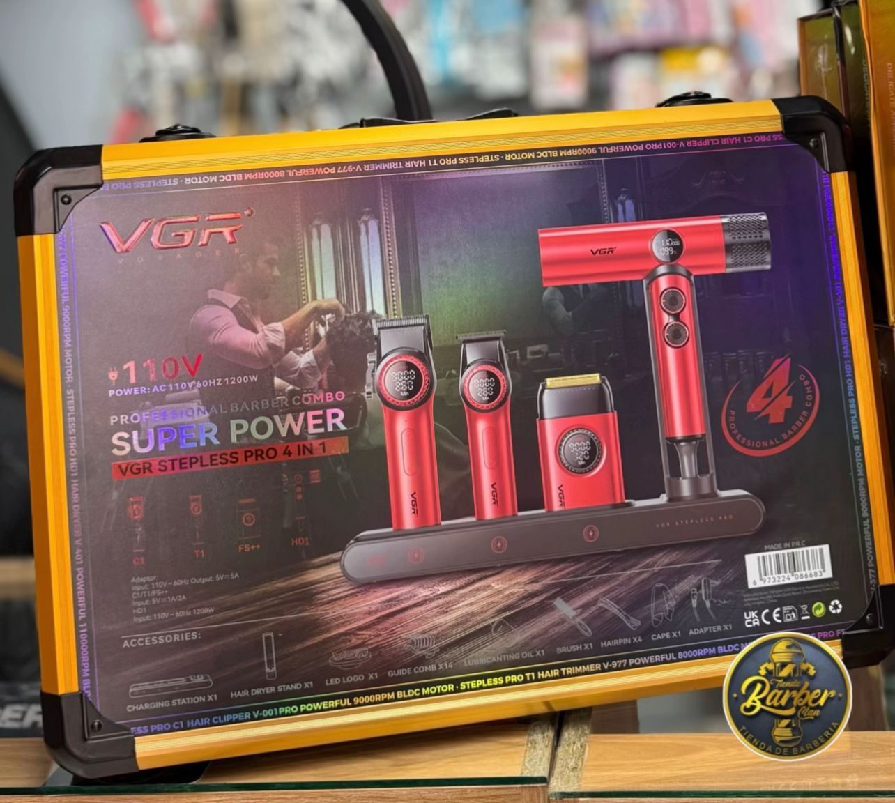 COMBO VGR STEPLESS PRO 4 VGR KIT/COMBO MAQUINAS 6973224086683 - Tienda Barber Clan