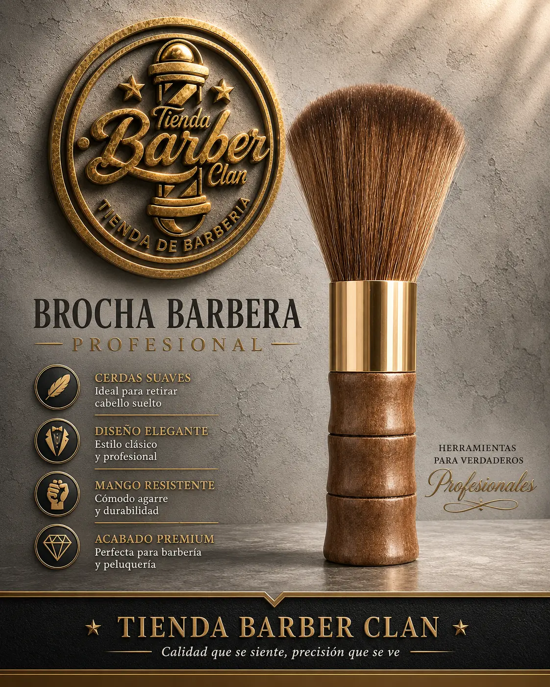 BROCHA MADERA CHINA MOPAS BROCHA SACUDIDORA 774582240 - Tienda Barber Clan