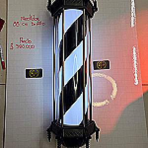 BARBER POOL CANDELABRO. B NEGRA CHINO BARBER POOL O POSTE DE BARBERIA 12345 - Tienda Barber Clan