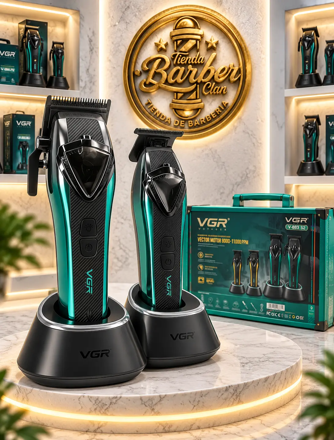 COMBO MALETIN VGR 883 S2 VGR MAQUINAS DE CORTE 6973224088830 - Tienda Barber Clan