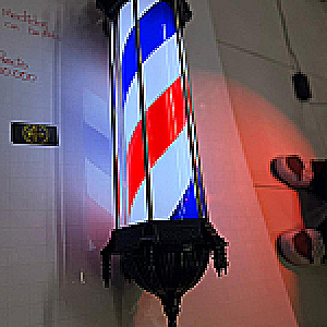 BARBER POOL CANDELABRO TRICOLOR.B NEGRA BARBER POOL O POSTE DE BARBERIA 123456 - Tienda Barber Clan