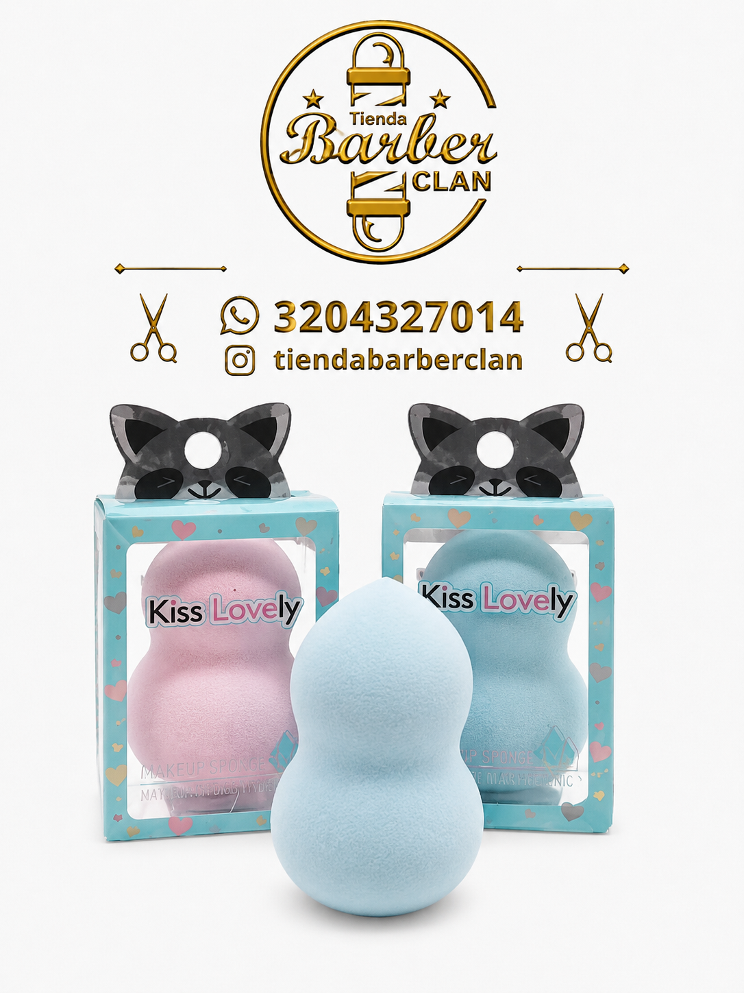 ESPONJA BEAUTY BLENDER KISS LOVELY MAQUILLAJE 1019328 - Tienda Barber Clan