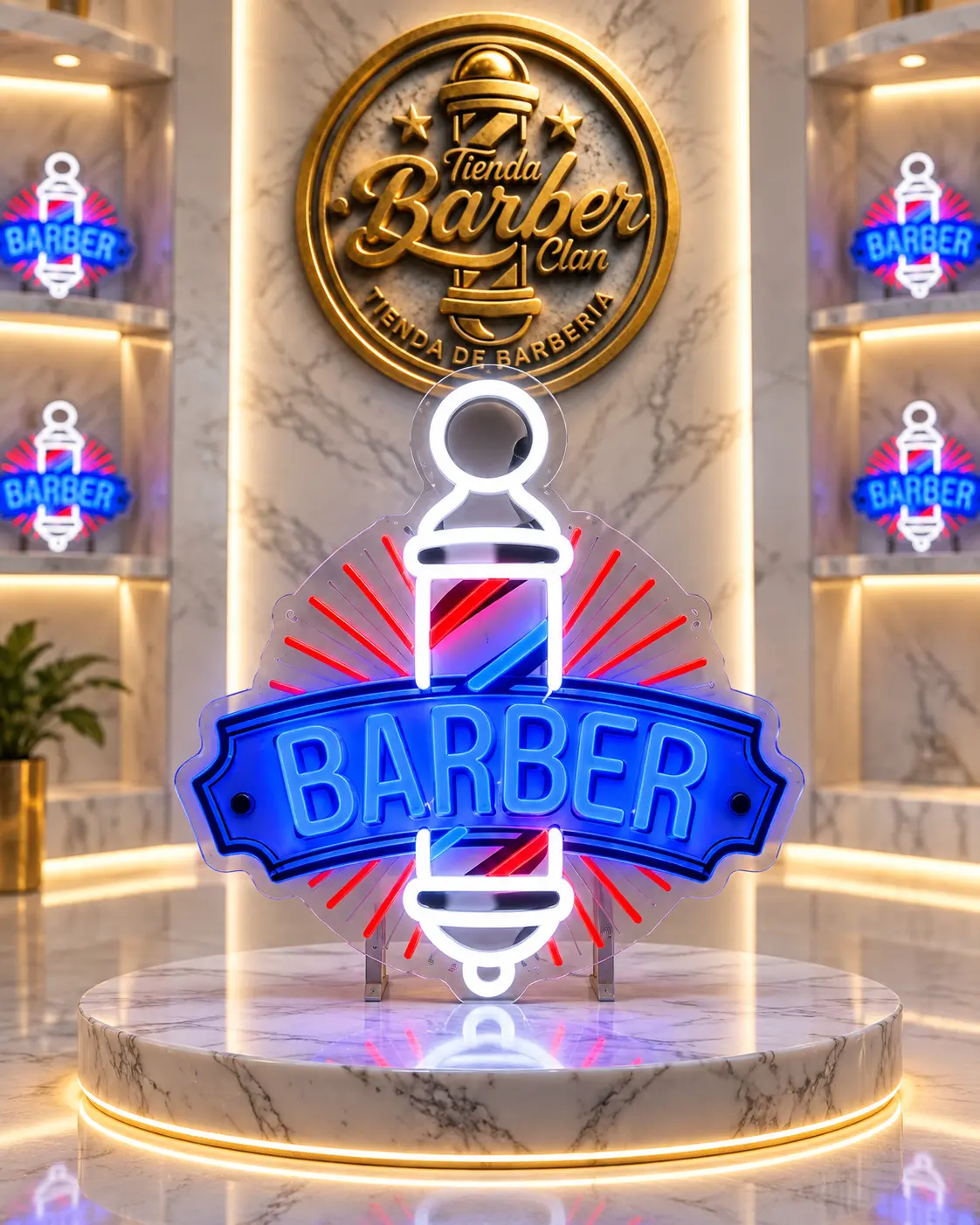 LETRERO LUMINOSO BARBERIA CHINA BARBER POOL O POSTE DE BARBERIA 6548702 - Tienda Barber Clan