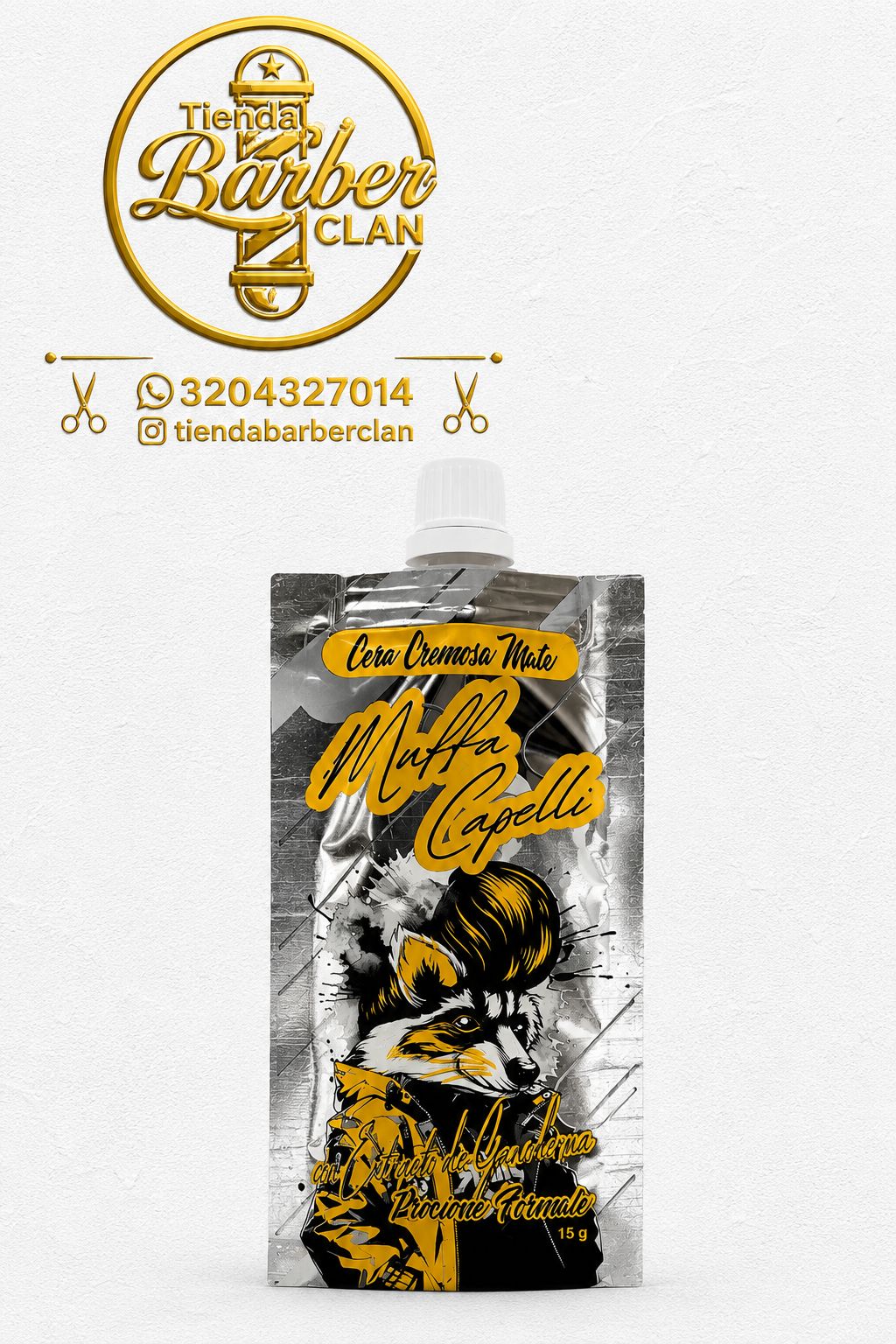 CERA MATE MUFFA CAPELLI SACHET MUFFA CAPELLI CERAS 170420240082 - Tienda Barber Clan