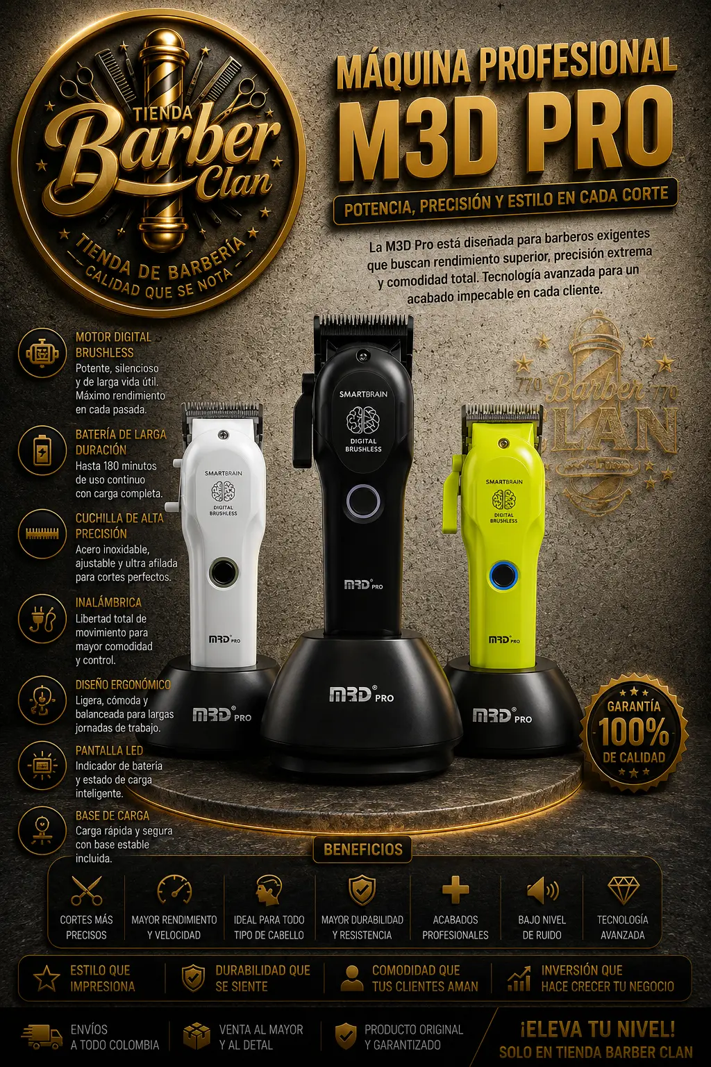 MAQUINA DE CORTE MRD PRO 3969ST MRD MAQUINAS DE CORTE 6975529340224 - Tienda Barber Clan