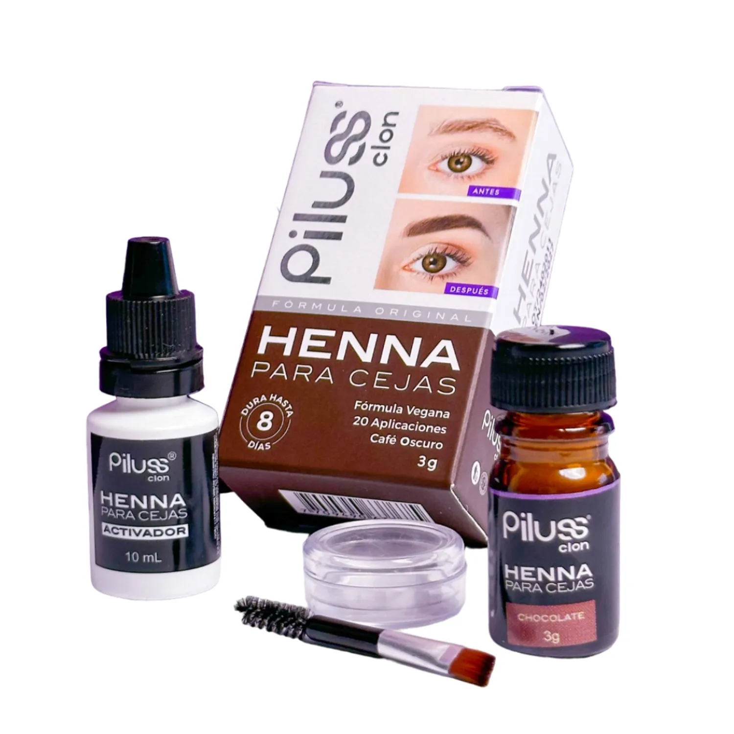 HENNA PILUSS CAFE CLARO PILUSS CLON CEJAS 7709912327429 - Tienda Barber Clan