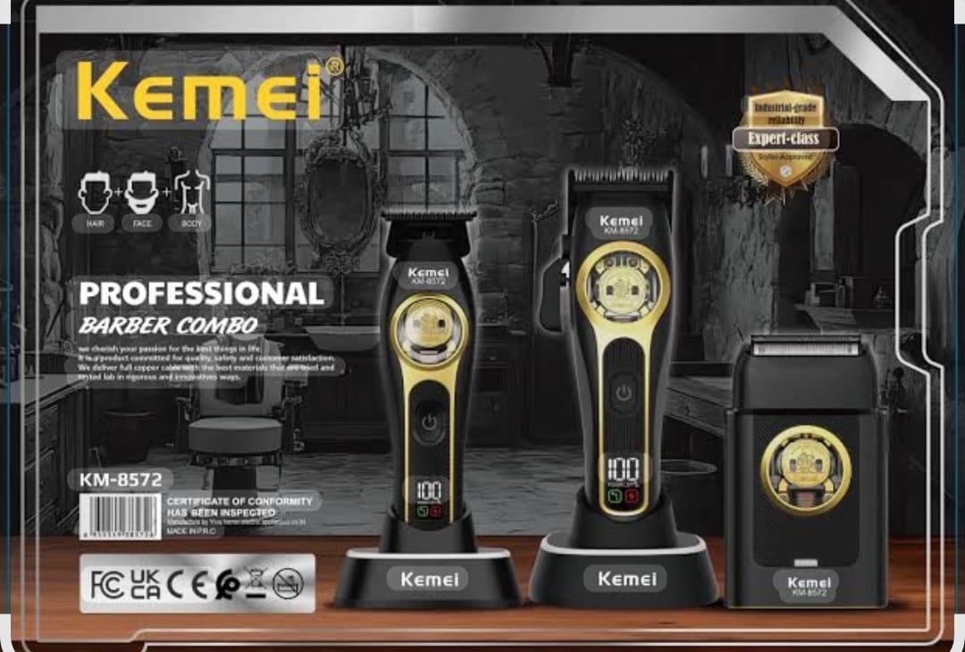 COMBO 3 EN 1 KM-8572 KEMEI MAQUINAS DE CORTE 6955549385726 - Tienda Barber Clan