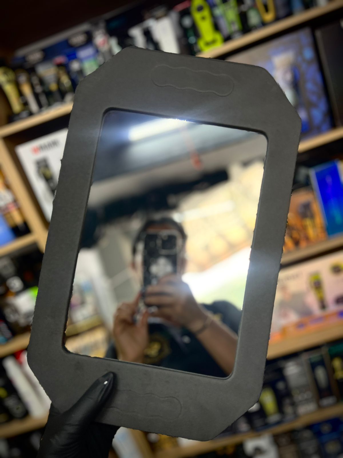 ESPEJO ANTIGOLPES NEGRO ESPEJOS 8351 - Tienda Barber Clan