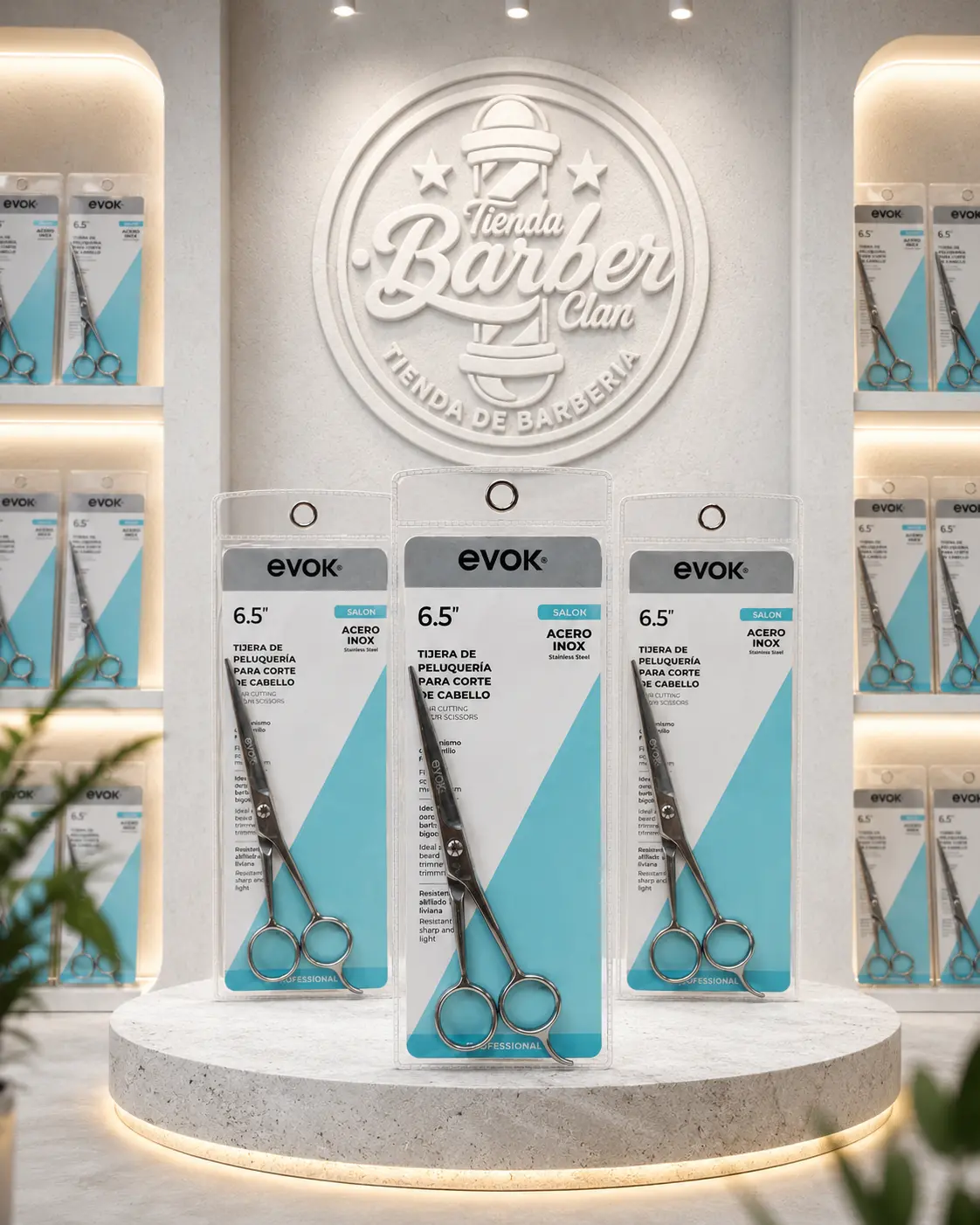 TIJERA EVOK ACERO 6.5 EVOK TIJERAS 7453038489911 - Tienda Barber Clan