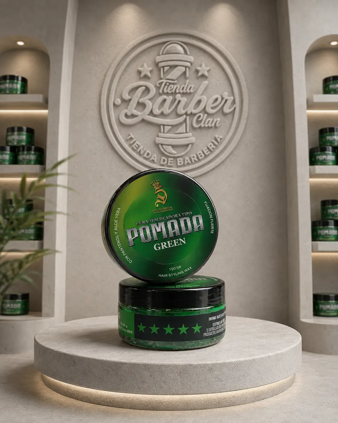 CERA POMADA GREEN 5 ESTRELLAS 5 ESTRLLAS CERAS 7707315250993 - Tienda Barber Clan
